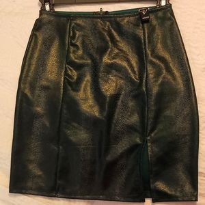 Emerald green, Windsor pleather skirt